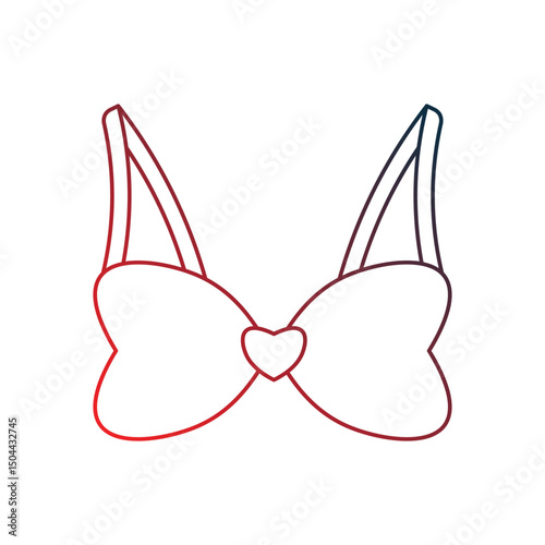 brassiere gradient outline icon with white background vector stock illustration