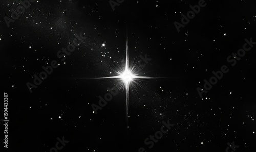 Celestial Luminosity: A Single Star in the Night Sky