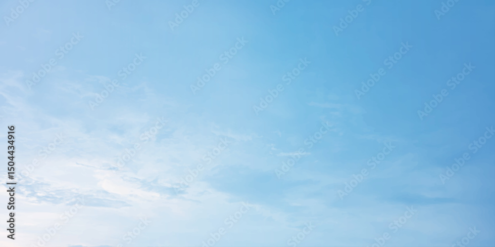 Fototapeta premium sunny sky blue light watercolor background. Aquarelle painting brush effect card paper textured canvas cloudy smoke space for text, entertaining card, template. aquamarine color graphics illustration