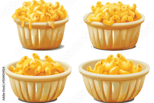 Uncooked dried conchiglie in bowl. Raw organic shell pasta isolated on white bachground with clipping path and full depth of field. 