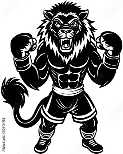 Mighty Lion Boxer Fierce and Ready to Rumble