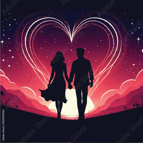 a couple holding hands with varying backgrounds