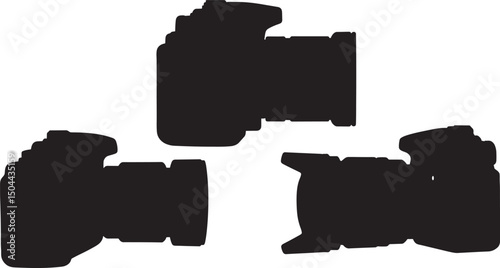 Photography cameras silhouette vector illustration