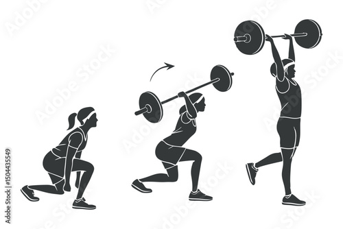 3D cartoon businessman with megaphone icon, celebrating success with a weightlifting trophy