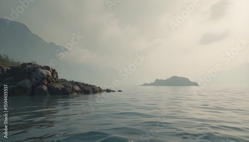 sea and clouds the beautifull  nature with mountain 