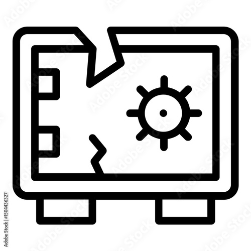 broken safebox icon line