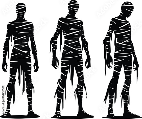Mummy monster character halloween celebration vector illustration isolated on white background