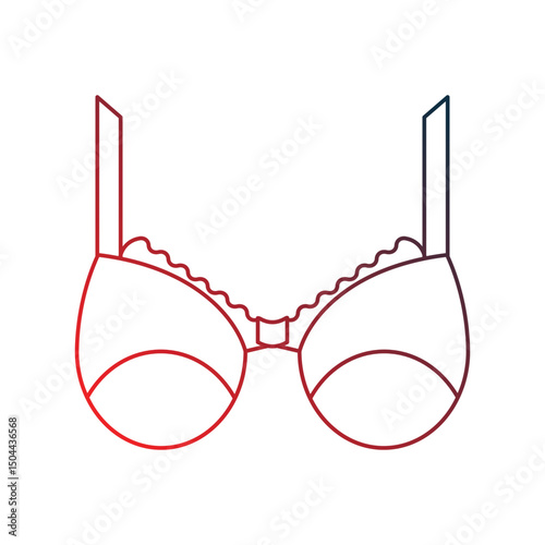 brassiere gradient outline icon with white background vector stock illustration