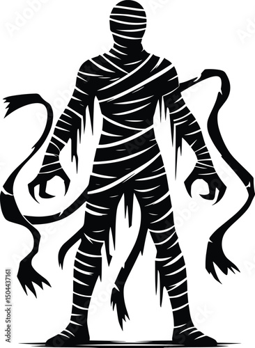 Mummy monster character halloween celebration vector illustration isolated on white background