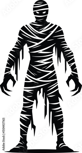 Mummy monster character halloween celebration vector illustration isolated on white background
