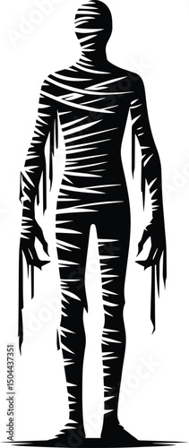 Mummy monster character halloween celebration vector illustration isolated on white background