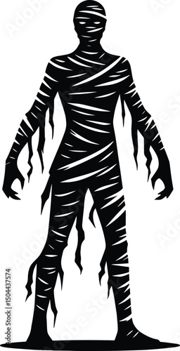 Mummy monster character halloween celebration vector illustration isolated on white background