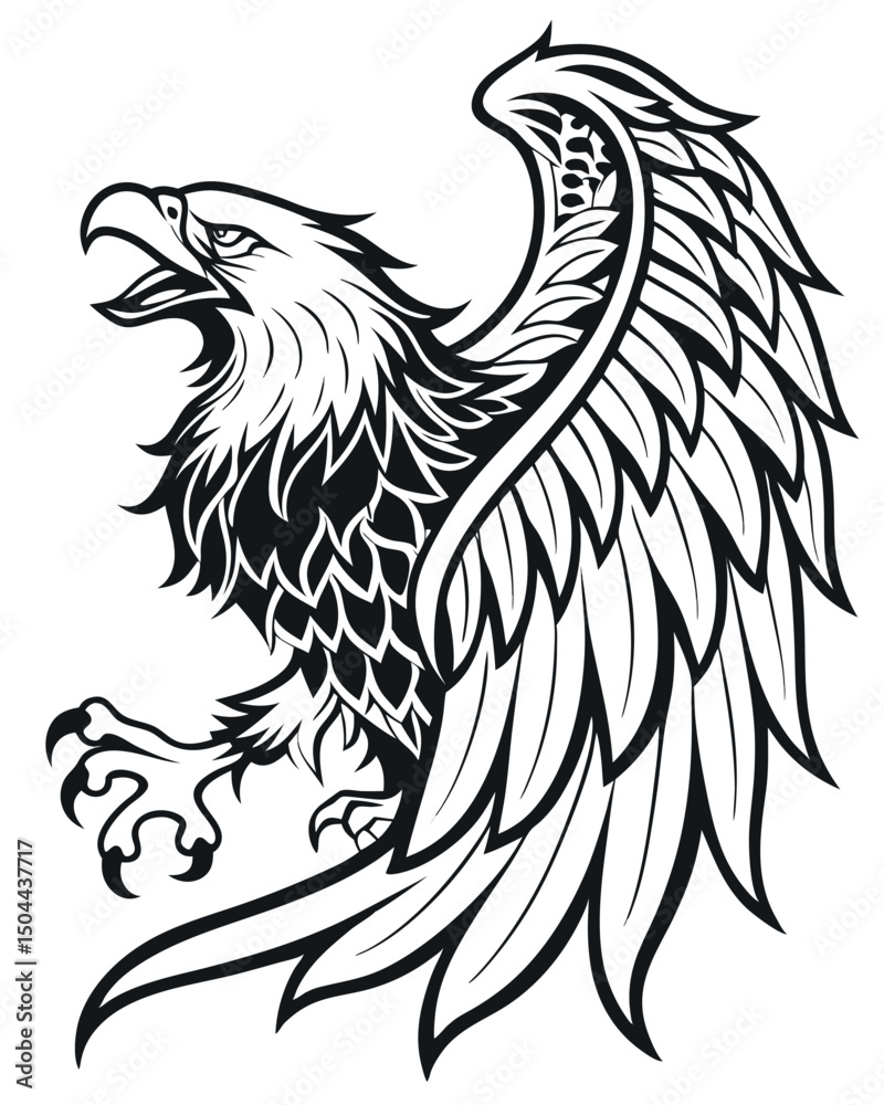 Obraz premium Majestic Eagle Illustration Powerful Bird of Prey Design