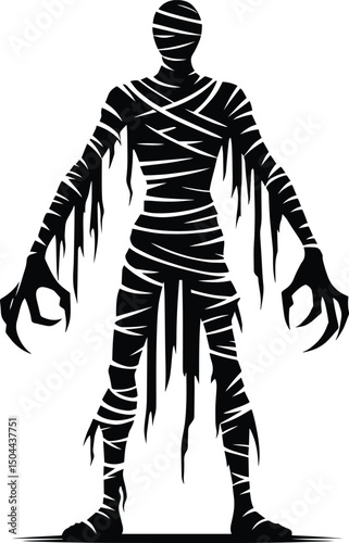Mummy monster character halloween celebration vector illustration isolated on white background
