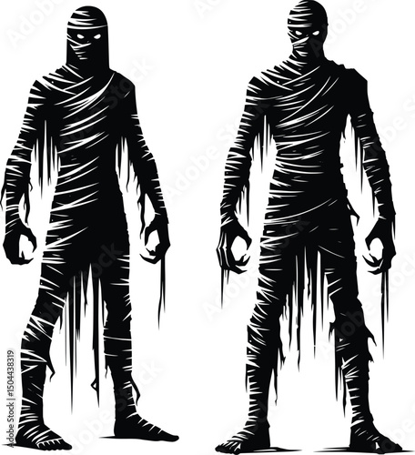 Mummy monster character halloween celebration vector illustration isolated on white background