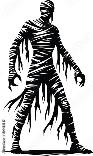 Mummy monster character halloween celebration vector illustration isolated on white background