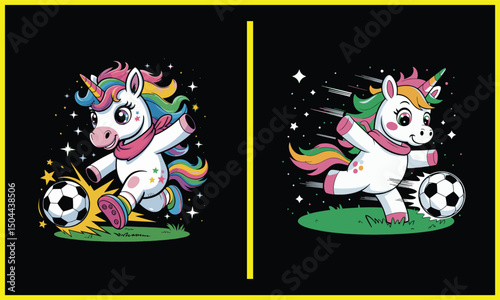 soccer UNICORN Clipart svg, Beautiful sporty Horse unicorn kicker Football design, 