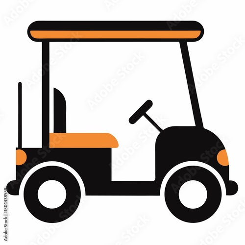 Yellow forklift truck icon for heavy industrial cargo delivery and warehouse transportation equipment