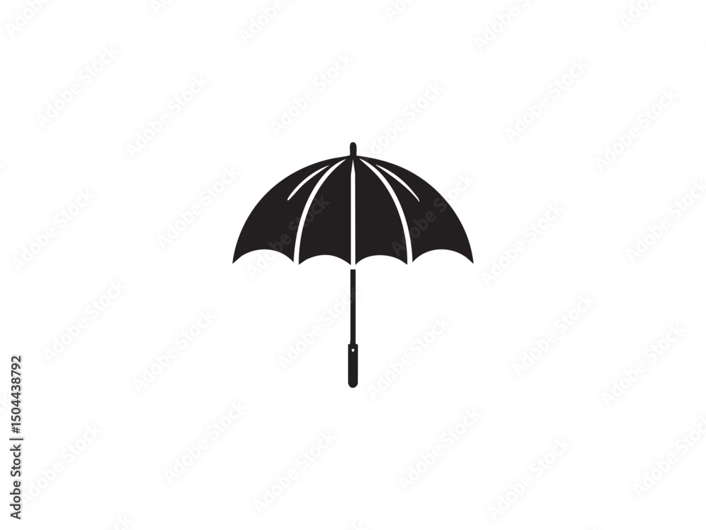 Umbrella Black Silhouette – Simple Vector Illustration for Weather Themes. Umbrella Black Silhouette – Simple Vector Illustration for Weather Themes.