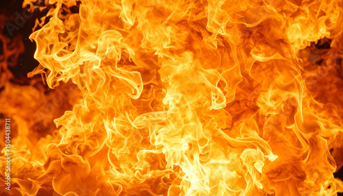 Fiery Inferno Intense Burning Flames Background Texture