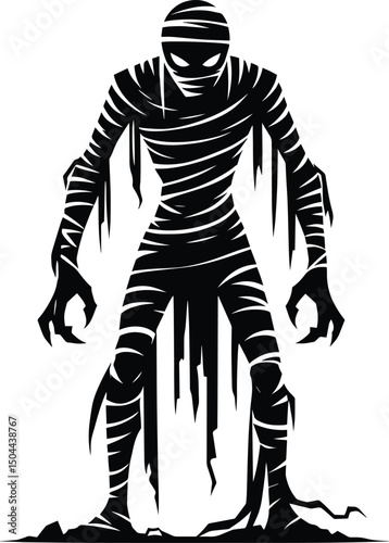 Mummy monster character halloween celebration vector illustration isolated on white background
