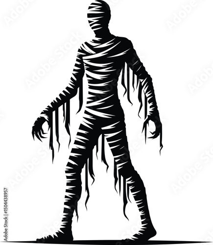 Mummy monster character halloween celebration vector illustration isolated on white background