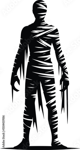 Mummy monster character halloween celebration vector illustration isolated on white background