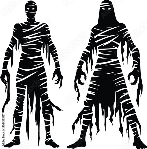 Mummy monster character halloween celebration vector illustration isolated on white background