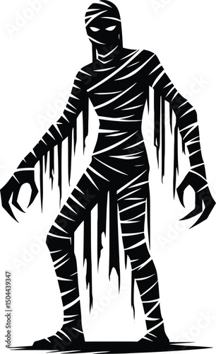 Mummy monster character halloween celebration vector illustration isolated on white background