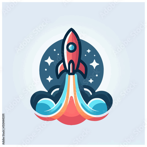 A rocket silhouette vector icon logo illustration on white background