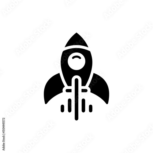A rocket silhouette vector icon logo illustration on white background