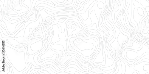 Abstract modern topography wavy contour map line and vintace tarrain patch texture grid line wallpaper map white background.
