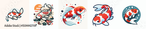 vector of a  koi fish