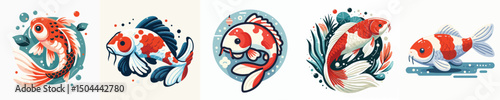 vector of a  koi fish