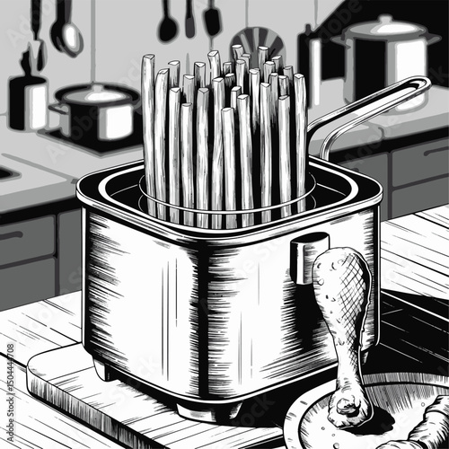 chicken fry line art stock photos premium quality