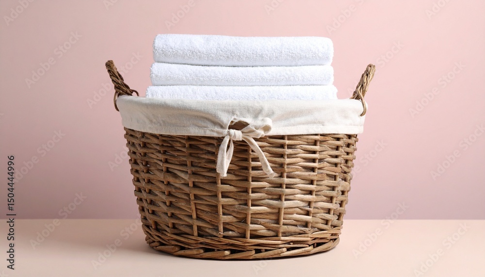 laundry basket with towels