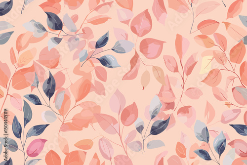 Pink Seamless Palm. Coral Pattern Palm. Gray Tropical Nature. White Flower Botanical. Flora Design. Watercolor Painting. Floral Art. Summer Leaf.