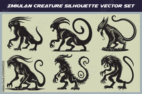 Zmiulan creature silhouette set