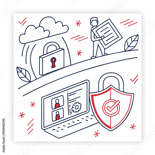 Cyber Safety Visual Resources Data Privacy Doodles, Cybersecurity Doodles, 