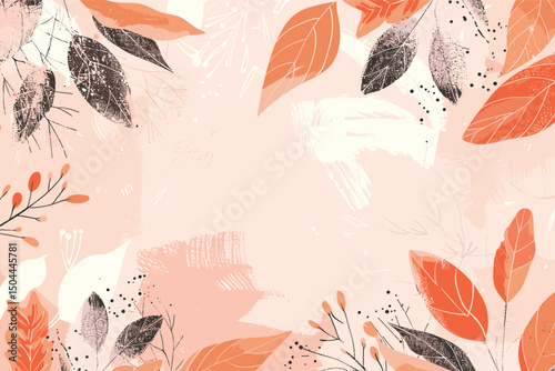 	
Colorful flowers and leaves poster background vector illustration. Exotic plants, branches, flowers and leaves art print for beauty, fashion and natural products, spa and wellness, wedding and event