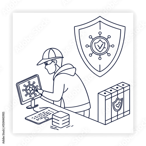 Cyber Safety Visual Resources Data Privacy Doodles, Cybersecurity Doodles, 