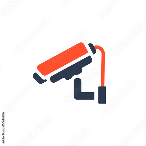 A stylized icon that vividly represents work safety featuring a surveillance camera, which is essential for ensuring secure and safe environments in various workplaces and protecting employees