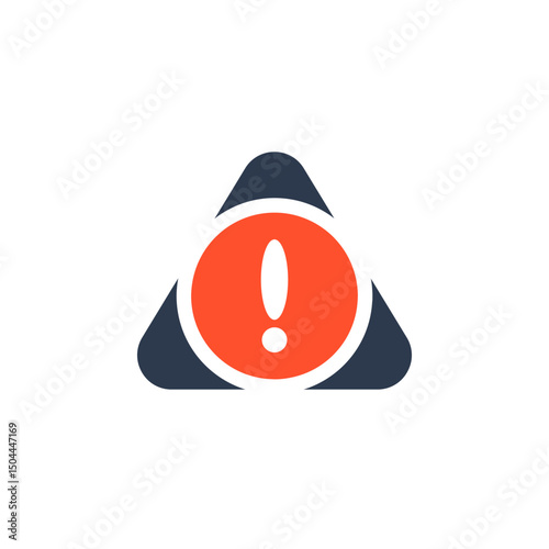 This work safety icon features a triangular design with a bold red warning sign at its center, emphasizing the importance of caution and alertness in ensuring workplace safety and health