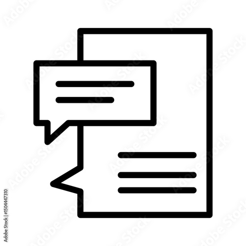 Chat bubble outline icon. Talk icon isolated on white background. Transparent background, minimalist symbol. Vector images