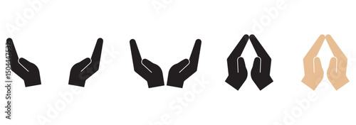 Hand icon. Palm hand icons. Hands symbol collection. Hands icon symbol of participate, volunteer, stop, vote. Vector Hand Silhouette Collection Vector Illustrations eps 10