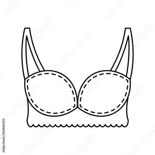 brassiere lineal icon with white background vector stock illustration