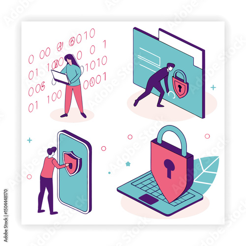 Cyber Safety Visual Resources Data Privacy Doodles, Cybersecurity Doodles, 