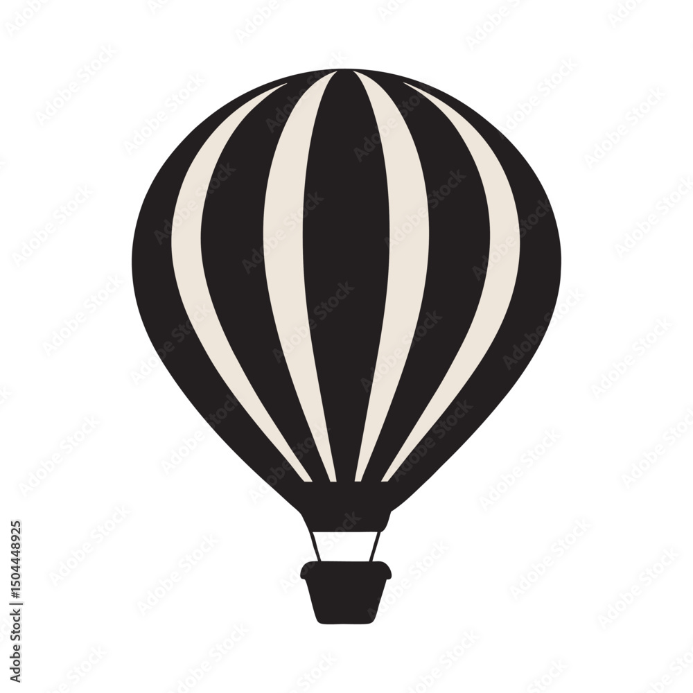 Naklejka premium Hot Air Balloon Floating Retro Scene