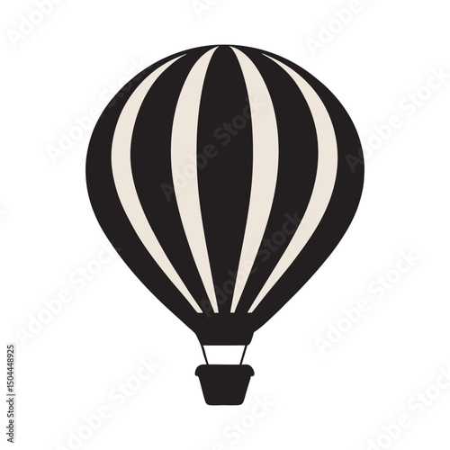 Hot Air Balloon Floating Retro Scene