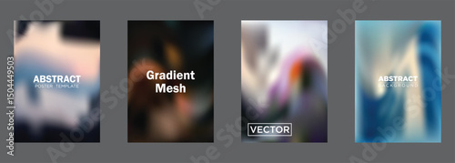 Abstract Gradient Mesh Backgrounds Vector Poster Templates
